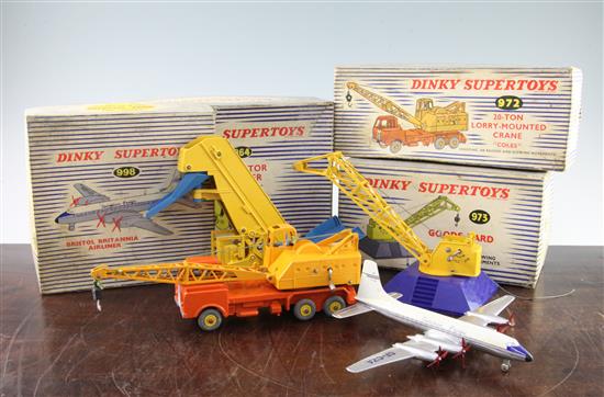 A Dinky Supertoys 998 Bristol Britannia airliner & 3 others